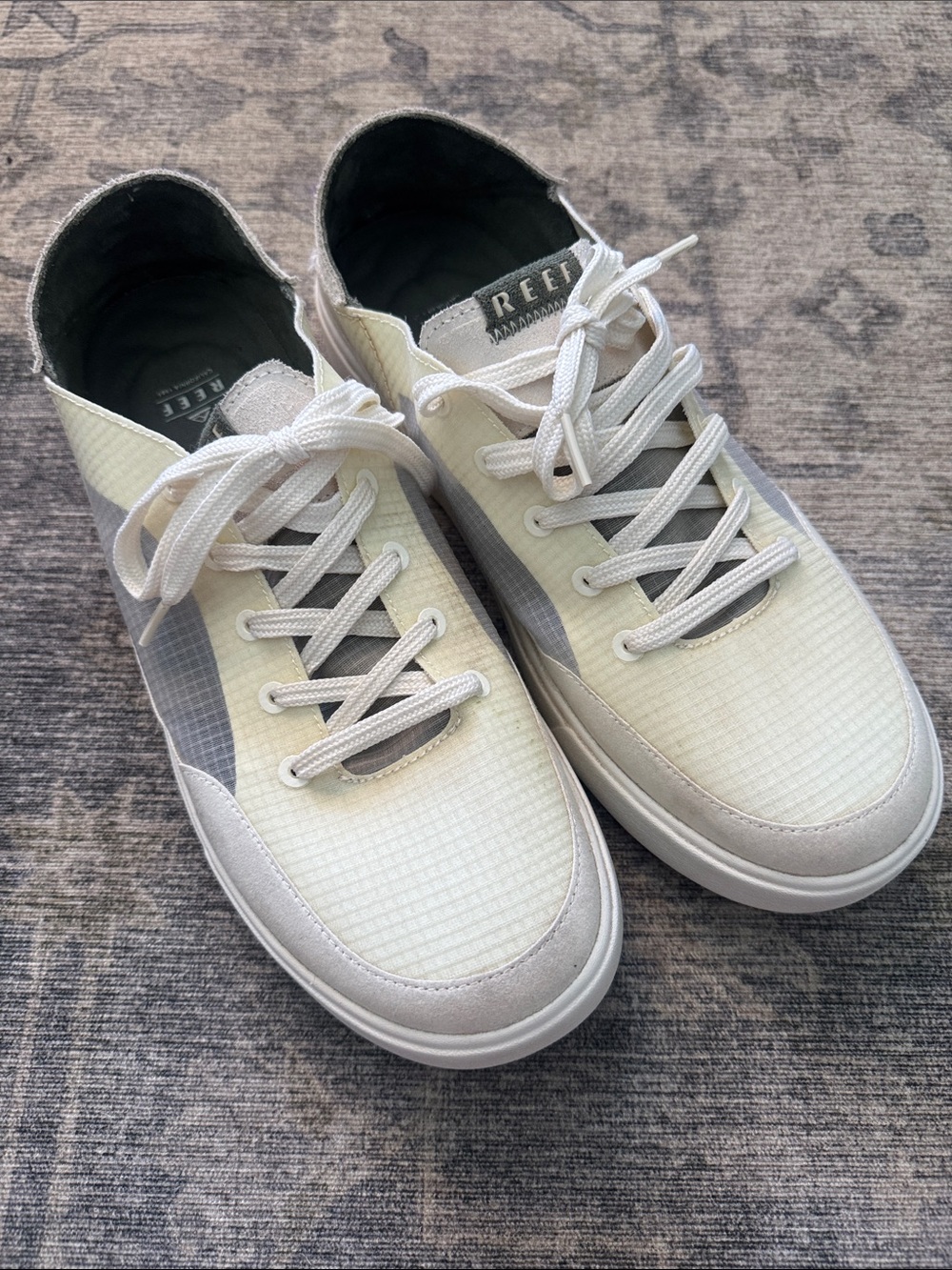 Reef Swellsole Navigator Sneakers Mens 12 Cream Forest Low Top Casual Surf Shoes - Picture 2 of 4